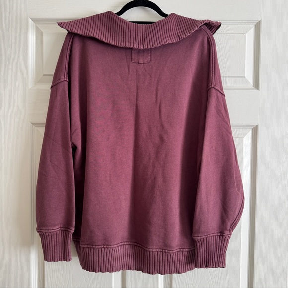 Aerie | Deep Purple Quarter-Zip Sweatshirt | Medium - Picture 7 of 7